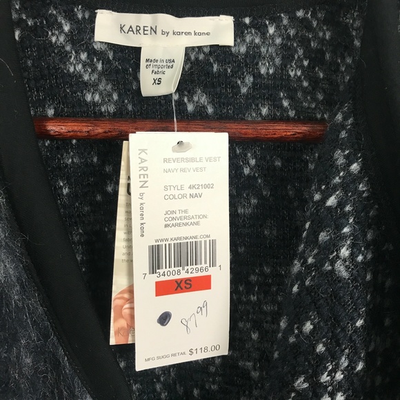 NWT KAREN by Karen Kane Reversible Sweater Vest - Picture 3 of 7